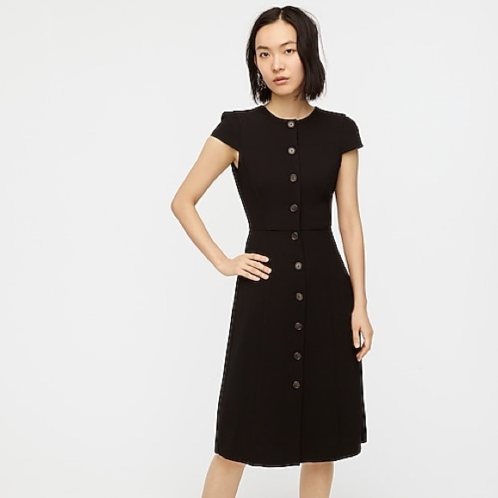 J. Crew button-front cap-sleeve dress